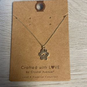 Paw print charm necklace